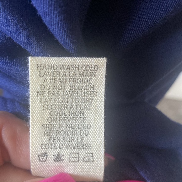 Max Studio Weekend Women’s Shirt Navy Blue White Stripes Shortsleeve Sz L NWT - Picture 8 of 8